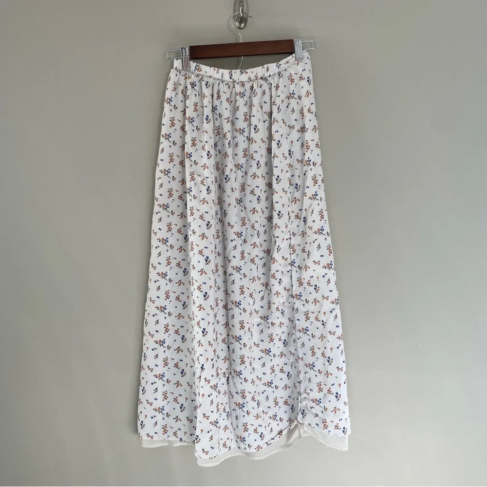 AMERICAN EAGLE Floral Button-Up Silt Midi Skirt Size Medium - Picture 4 of 8